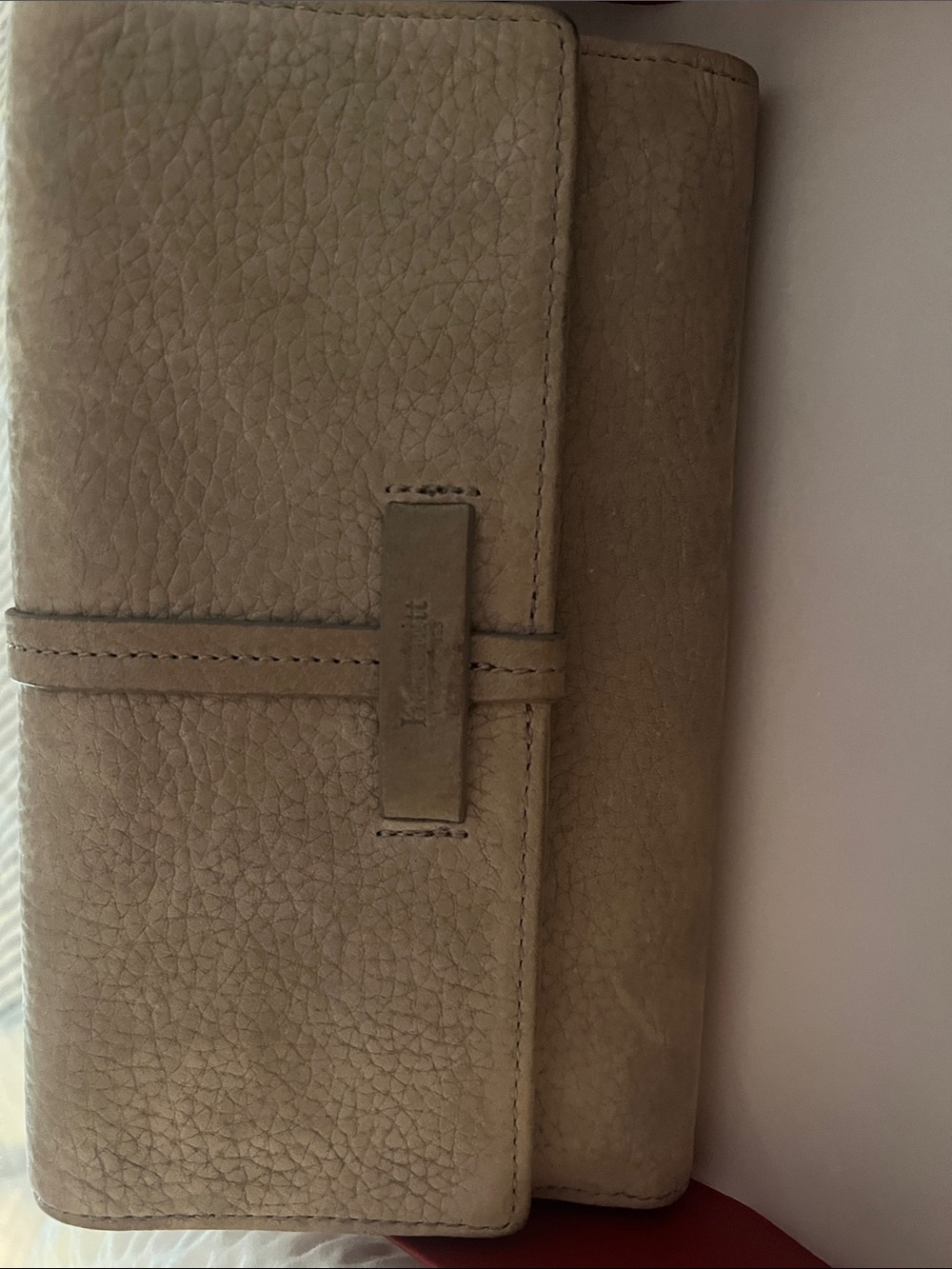 Hammitt Pebbled Taupe Leather Wallet
